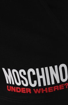 Женские хлопковые шорты MOSCHINO черного цвета, арт. A4308/9012 | Фото 5 (Женское Кросс-КТ: Домашние шорты; Материал сплава: Проставлено; Нос: Не проставлено; Материал внешний: Хлопок)