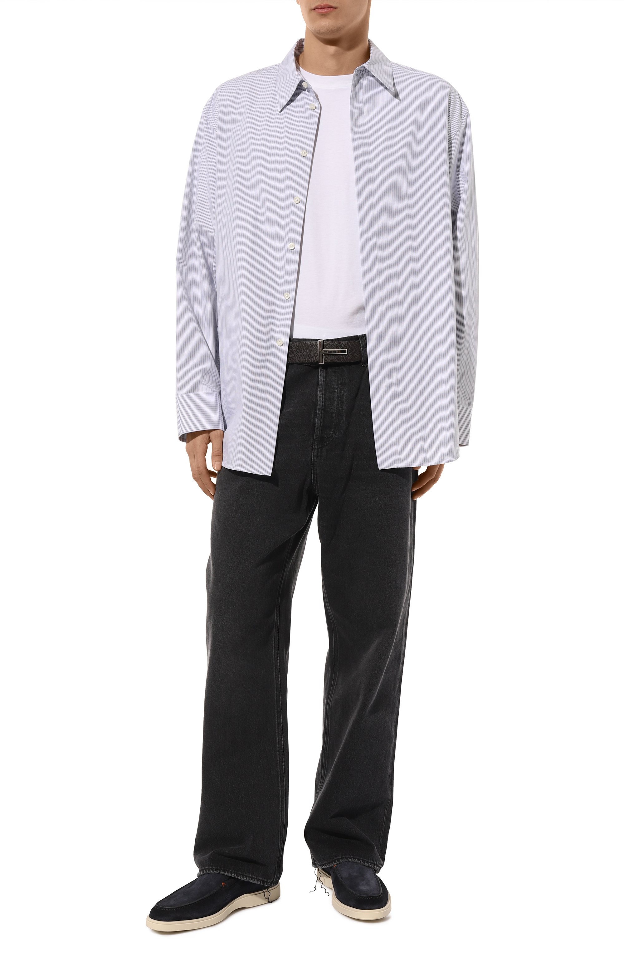 Замшевые лоферы detroit SANTONI темно-синего цвета по цене 59950 руб., арт. MGDG17824TICBSH6, фото 2 Замшевые лоферы detroit SANTONI, арт. MGDG17824TICBSH6, фото 2