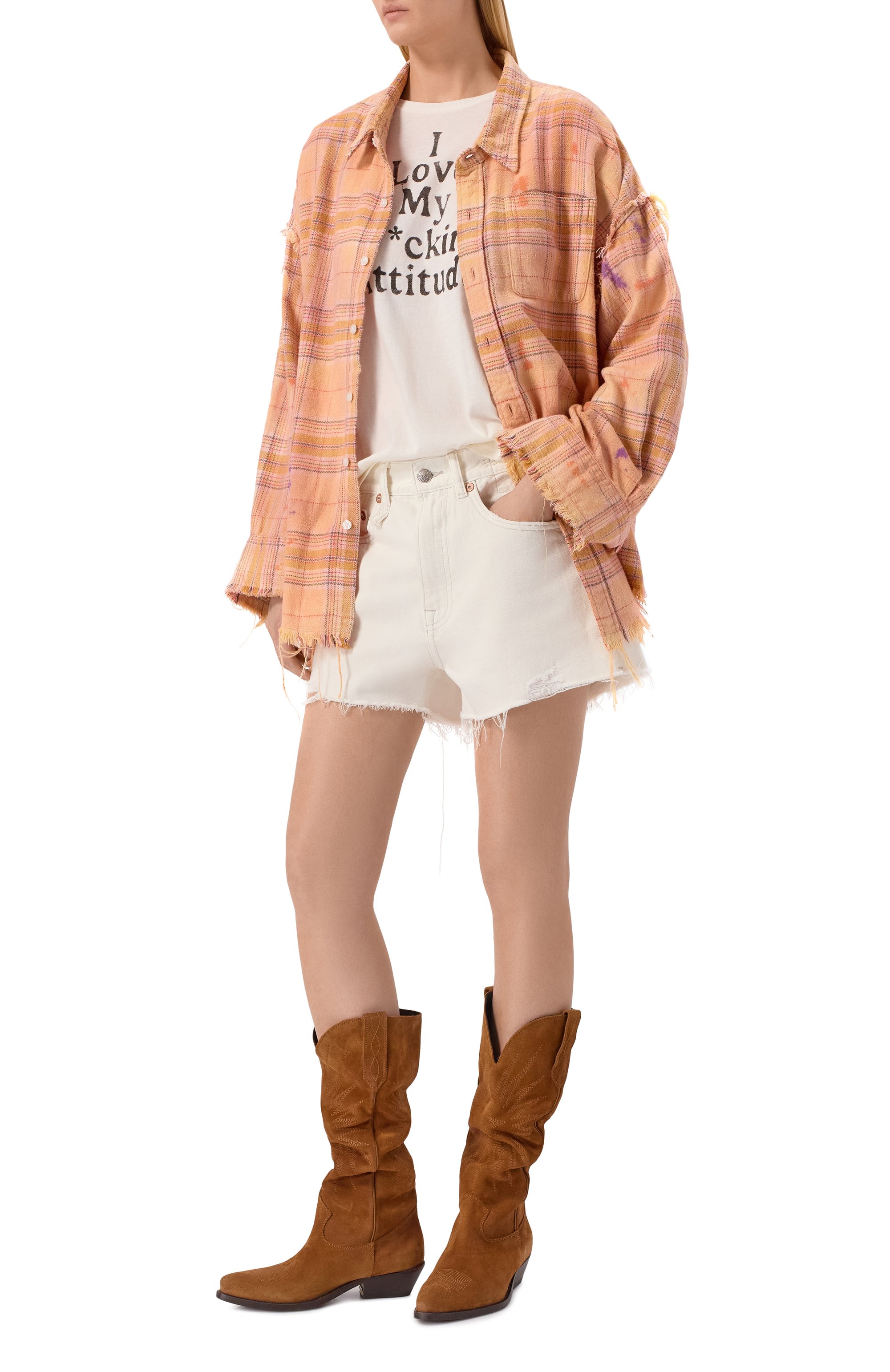 Джинсовые шорты x-boyfriend R13, арт. R13WD191-D453C, фото 2