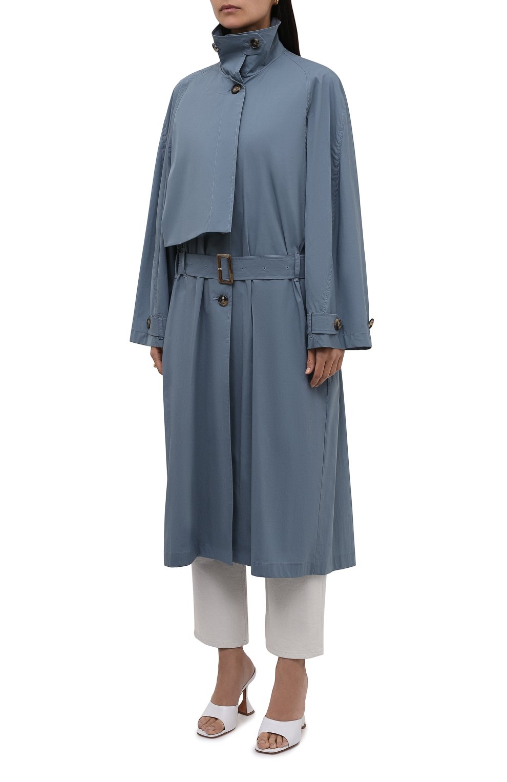 Хлопковый тренч LOW CLASSIC голубого цвета по цене 57200 руб., арт. L0W21SS_CT02BG, фото 3 Хлопковый тренч LOW CLASSIC, арт. L0W21SS_CT02BG, фото 3