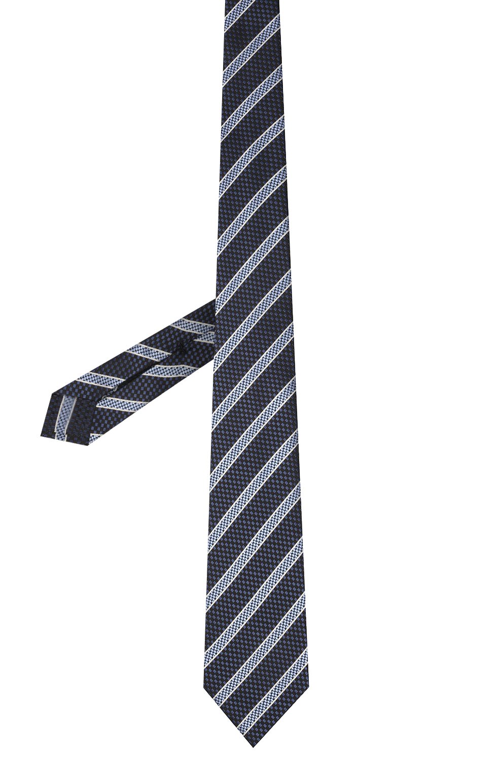 Шелковый галстук ZEGNA темно-синего цвета по цене 32750 руб., арт. Z9D10/18B, фото 2 Шелковый галстук ZEGNA, арт. Z9D10/18B, фото 2