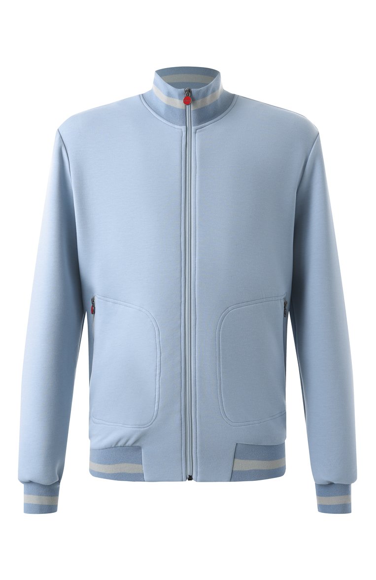 Мужской толстовка KITON голубого цвета, арт. UW2129V0852F02 | Фото 1 (Длина (для топов): Стандартные; Материал сплава: Проставлено; Драгоценные камни: Проставлено; Рукава: Длинные; Стили: Кэжуэл; Мужское Кросс-КТ: Толстовка-одежда; Материал внешний: Синтетический материал)