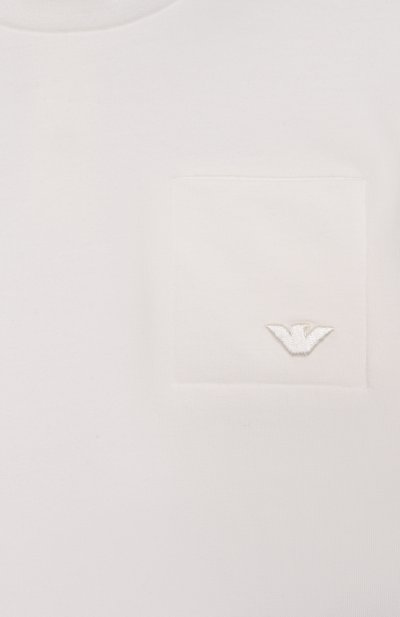 Хлопковая футболка EMPORIO ARMANI молочного цвета по цене 8775 руб., арт. EB001326/AF21808, фото 3 Хлопковая футболка EMPORIO ARMANI, арт. EB001326/AF21808, фото 3