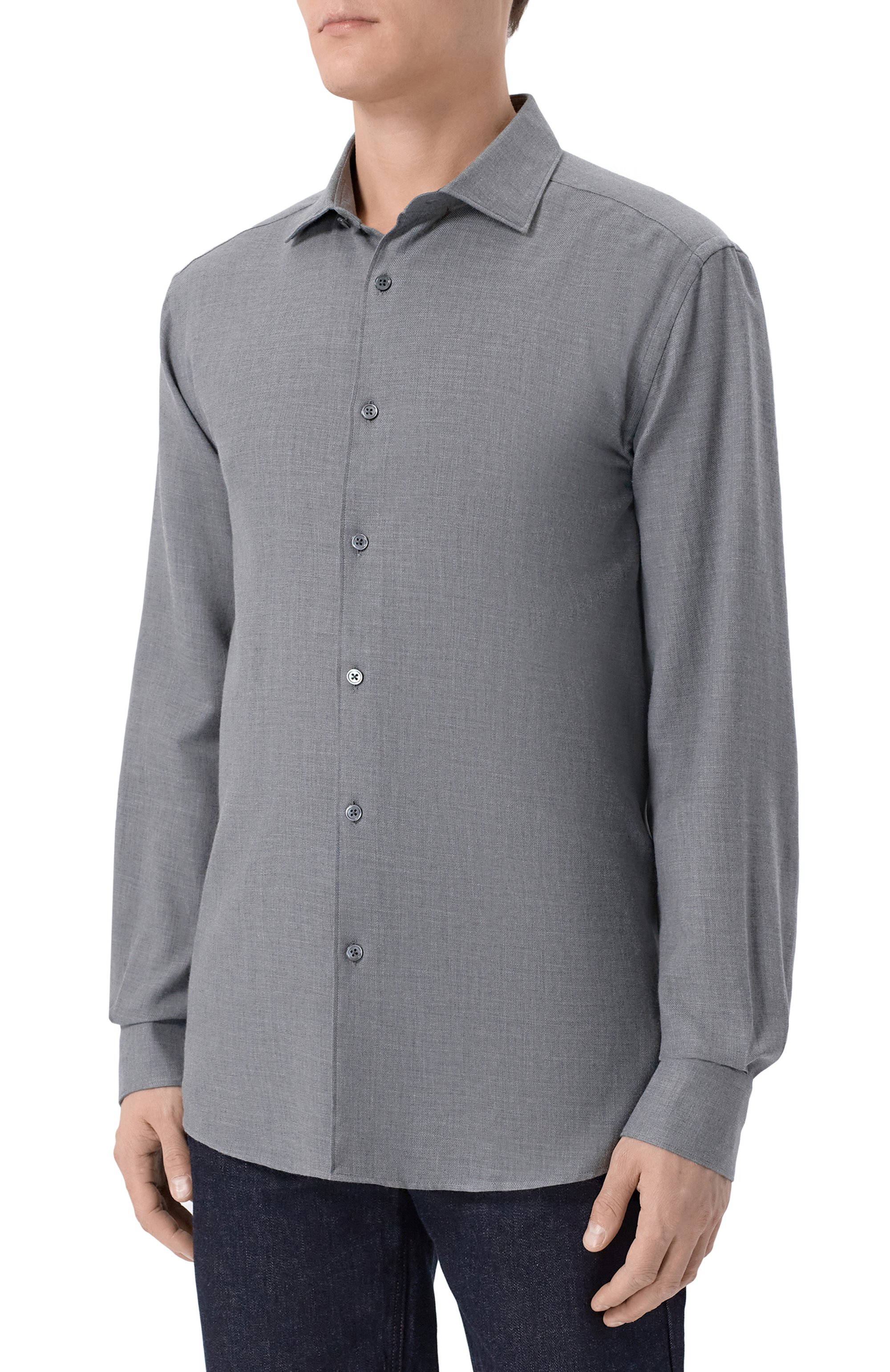 Рубашка из хлопка и кашемира ZEGNA, арт. SRF5/RE8X44A6, фото 3