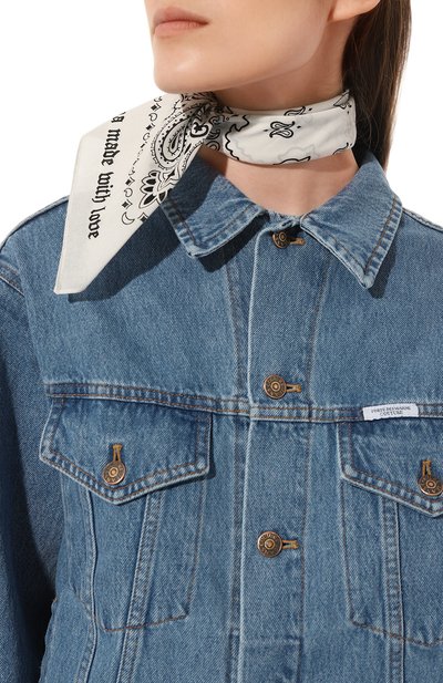 Хлопковый платок LIKE YANA белого цвета по цене 2900 руб., арт. L1-58-015-100, фото 2 Хлопковый платок LIKE YANA, арт. L1-58-015-100, фото 2