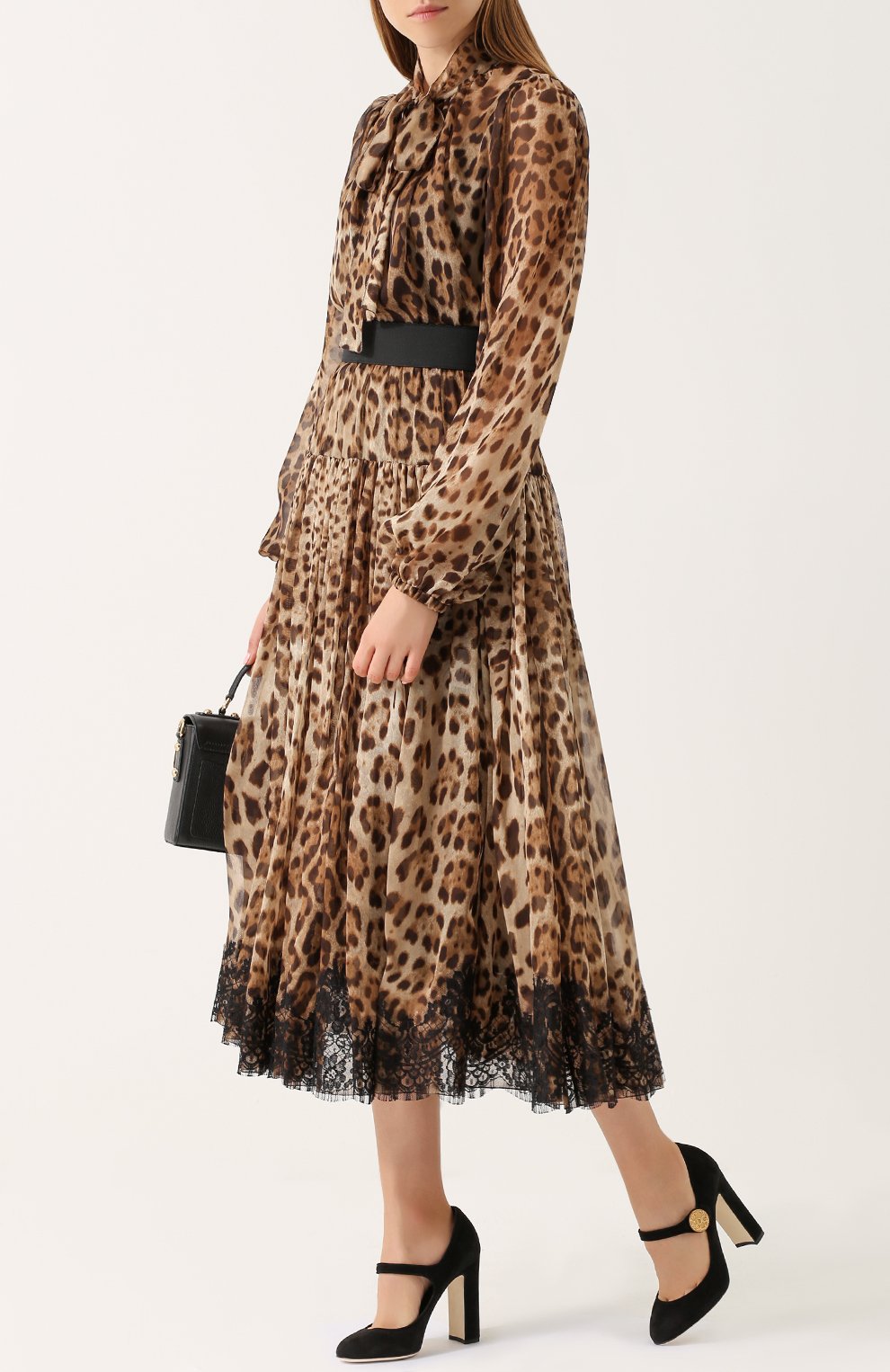 Шелковая юбка-миди с леопардовым принтом DOLCE & GABBANA, арт. 0102/F4A2BT/FS1AR, фото 2