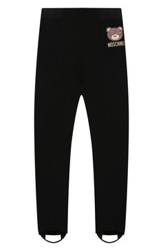 Детские брюки со штрипками MOSCHINO черного цвета, арт. HDP03T/LJA02/10A-14A | Фото 1 (Девочки Кросс-КТ: Брюки-одежда; Материал внешний: Вискоза; Нос: Не проставлено; Ростовка одежда: 10 - 11 лет | 140 - 146см, 12 лет | 152 см, 13 - 15 лет | 158 см)