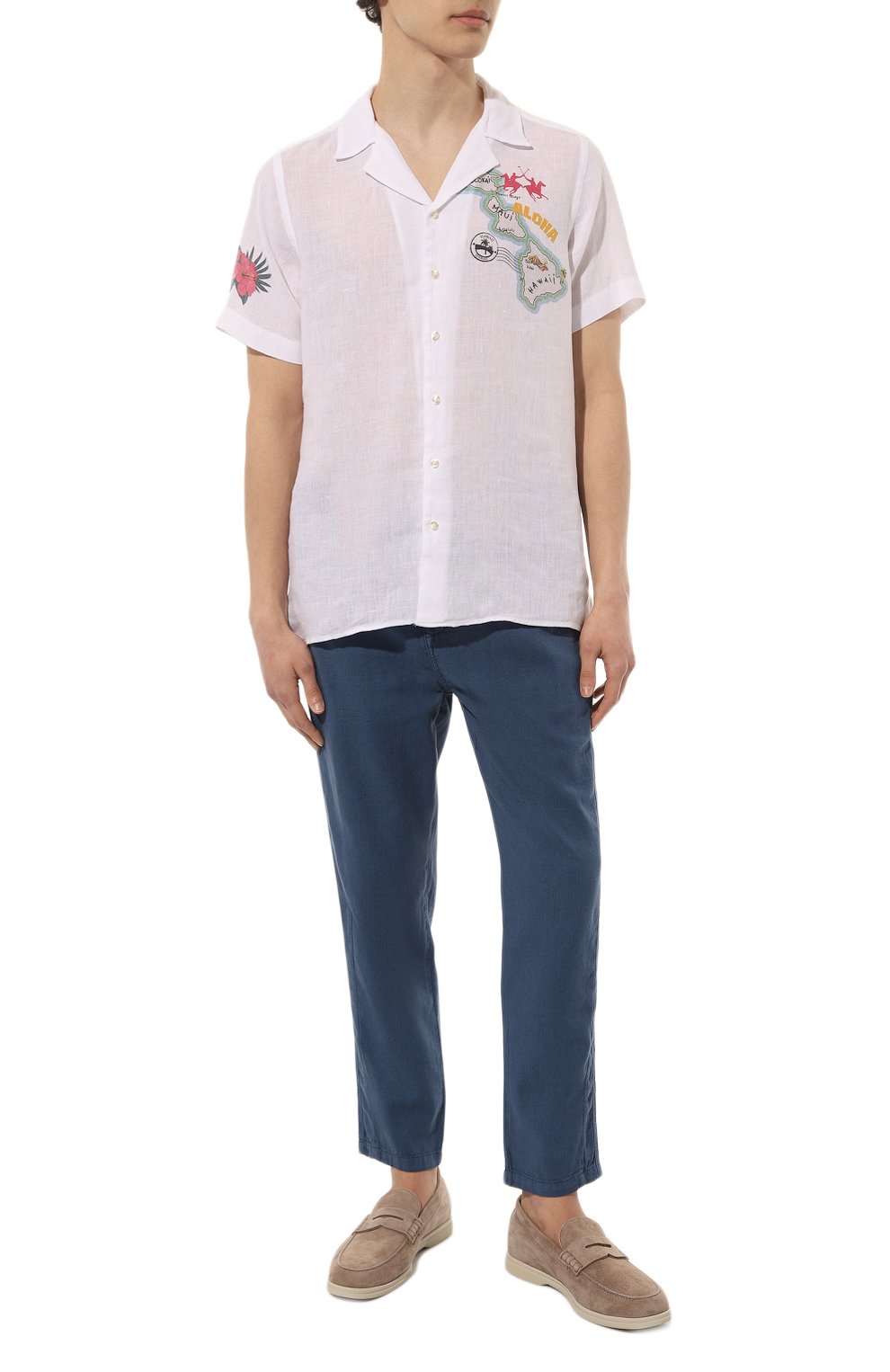 Брюки из хлопка и льна LA MARTINA синего цвета по цене 23550 руб., арт. VMT015/TW445, фото 2 Брюки из хлопка и льна LA MARTINA, арт. VMT015/TW445, фото 2