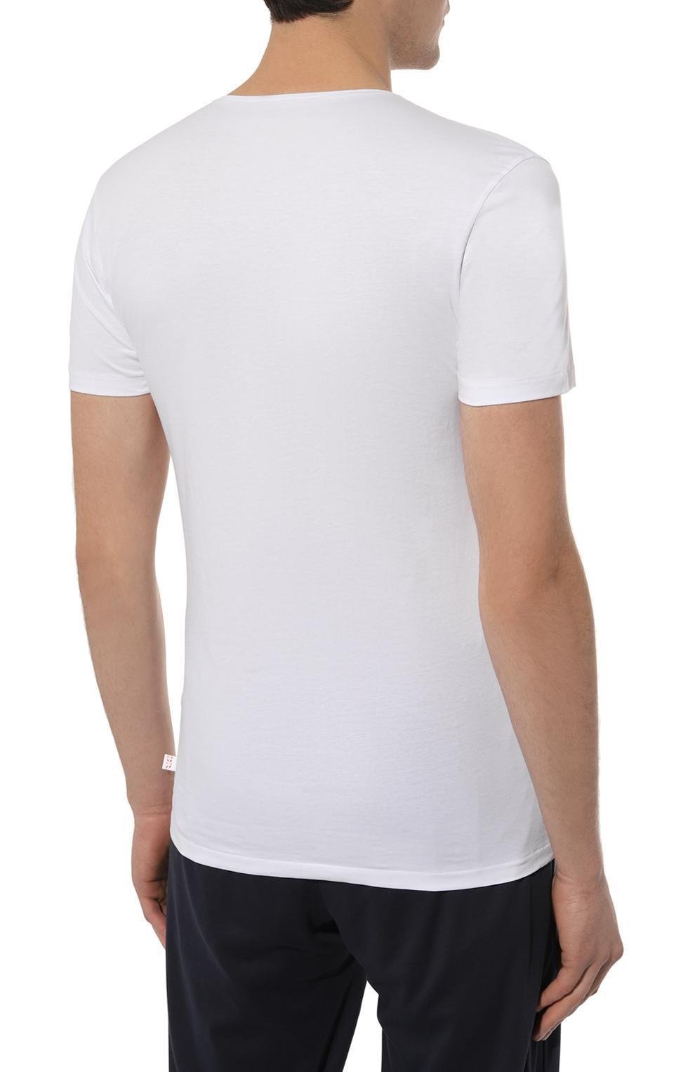 Хлопковая футболка DEREK ROSE белого цвета по цене 8510 руб., арт. 8025/JACK001, фото 4 Хлопковая футболка DEREK ROSE, арт. 8025/JACK001, фото 4