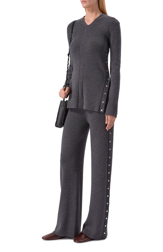Шерстяные брюки Jil Sander J02KA0350/J14797 Серый  J02KA0350/J14797 Фото 2