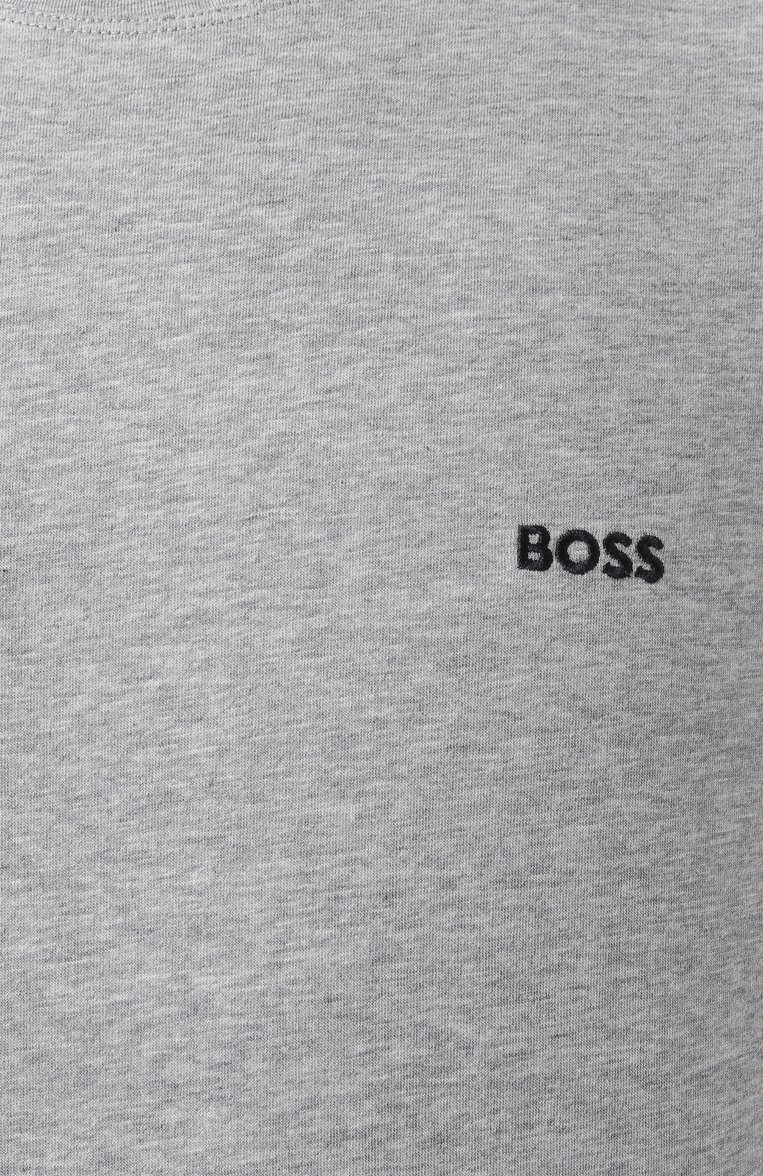Мужская хлопковая футболка BOSS серого цвета, арт. 50515391 | Фото 6 (Материал внешний: Хлопок; Длина (для топов): Стандартные; Рукава: Короткие; Кросс-КТ: домашняя одежда; Автоматизация ТО: Проставлено; Автоматизация состава: Прост�авлено)