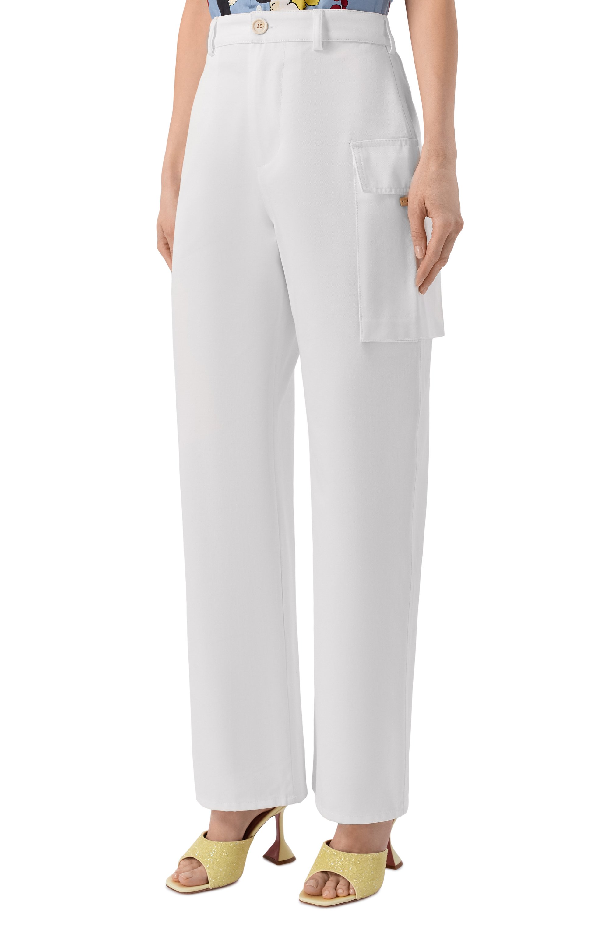 Хлопковые брюки MARNI белого цвета по цене 113000 руб., арт. PAMA0637A1/UTC567, фото 3 Хлопковые брюки MARNI, арт. PAMA0637A1/UTC567, фото 3