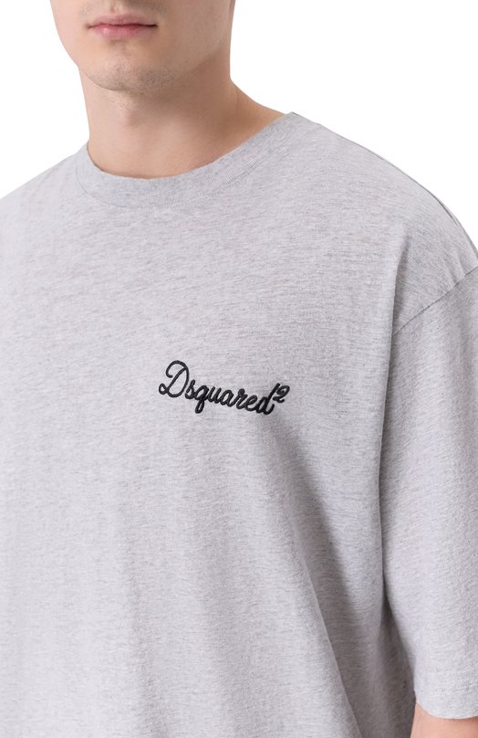 Хлопковая футболка Dsquared2 S74GD1526/D20104 Серый  S74GD1526/D20104 Фото 5