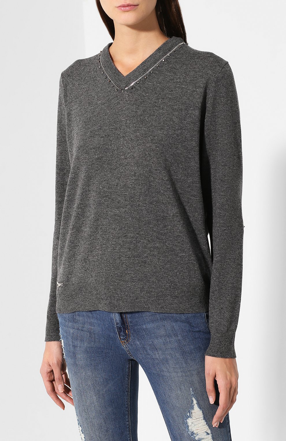 Шерстяной пуловер MARC JACOBS (THE) серого цвета по цене 43350 руб., арт. M4007942, фото 3 Шерстяной пуловер MARC JACOBS (THE), арт. M4007942, фото 3