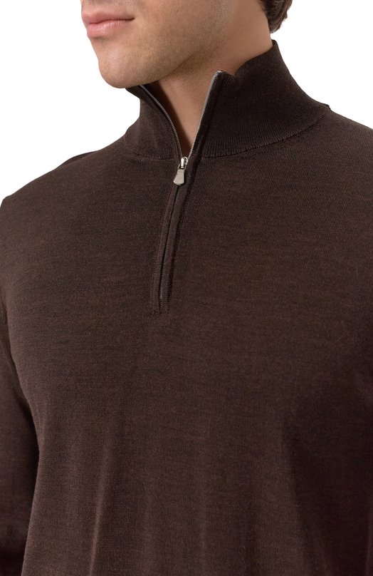 Джемпер из шерсти и шелка Andrea Campagna M5625-5306 Коричневый  M5625-5306 Фото 5