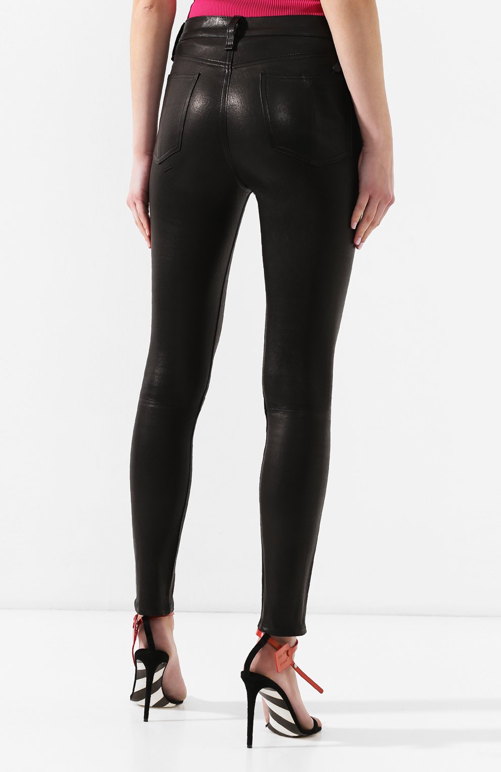 Кожаные брюки RAG AND BONE черного цвета по цене 110500 руб., арт. W1632L034BLK, фото 4 Кожаные брюки RAG AND BONE, арт. W1632L034BLK, фото 4