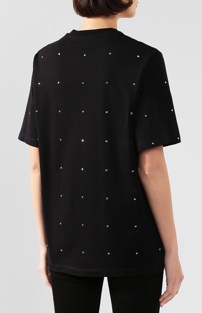 Хлопковая футболка MSGM черного цвета по цене 31200 руб., арт. 2742MDM276 195797, фото 4 Хлопковая футболка MSGM, арт. 2742MDM276 195797, фото 4