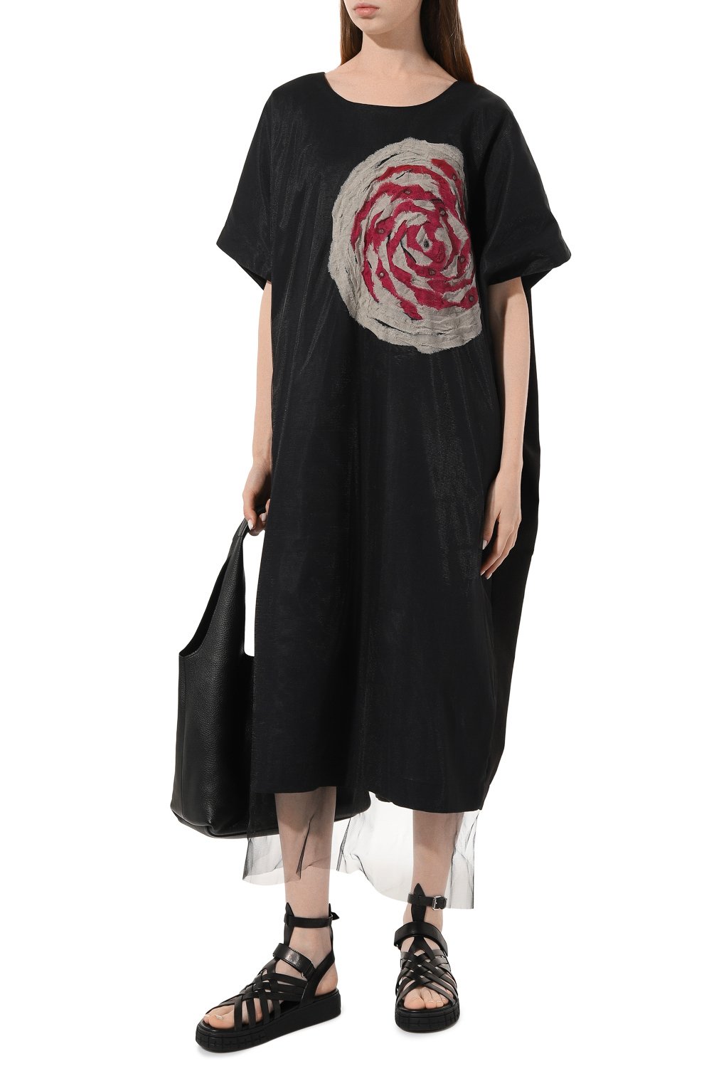 Платье из хлопка и льна MIDGARD PARIS черного цвета по цене 61000 руб., арт. B4501, фото 2 Платье из хлопка и льна MIDGARD PARIS, арт. B4501, фото 2