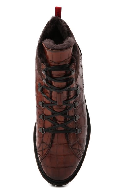 Ботинки из кожи аллигатора KITON коричневого цвета по цене 682500 руб., арт. USSSTMZN00102/AMIS, фото 5 Ботинки из кожи аллигатора KITON, арт. USSSTMZN00102/AMIS, фото 5