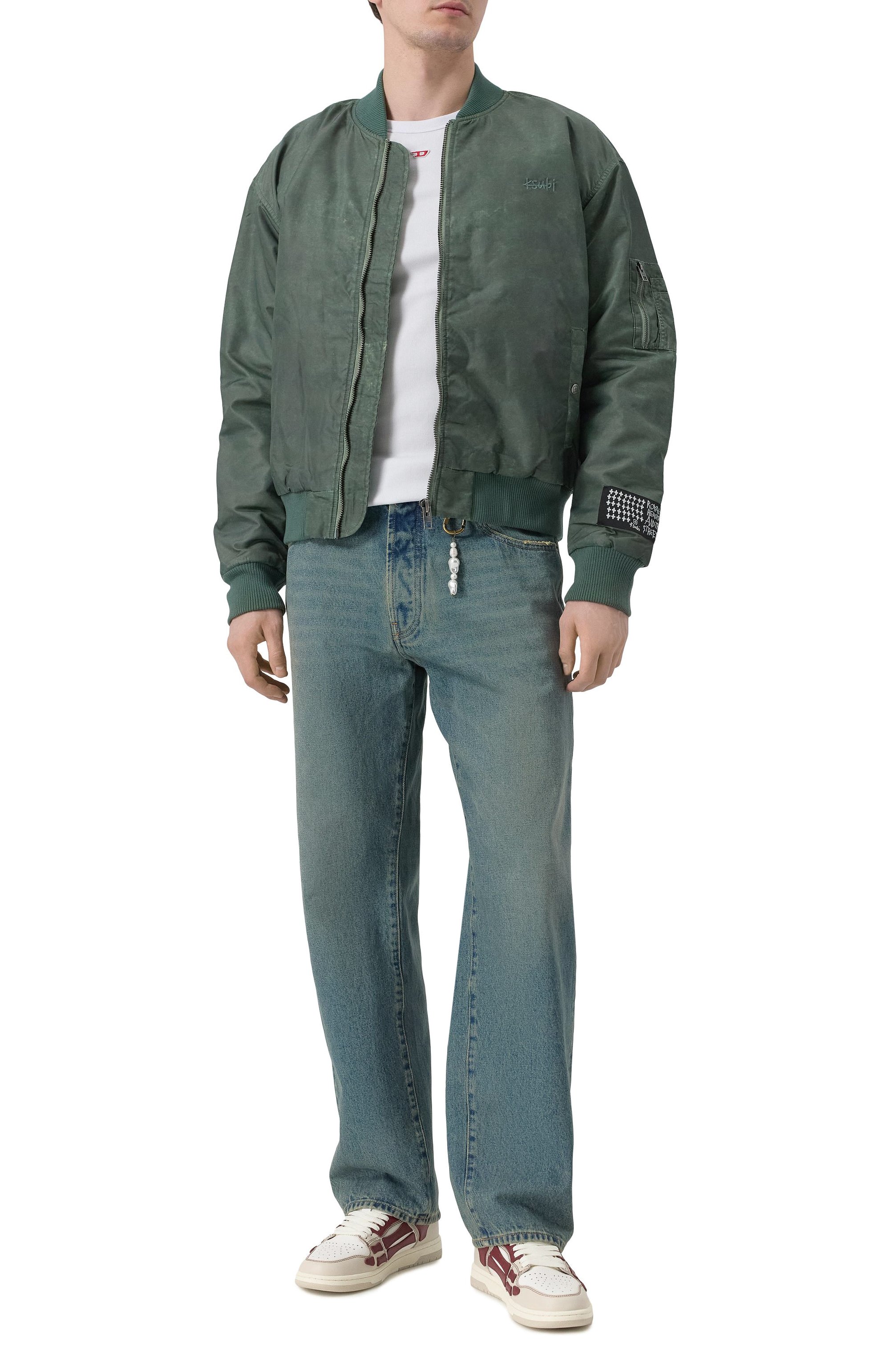 Кожаные кеды varsity skel top AMIRI, арт. AMF0SR1077, фото 2