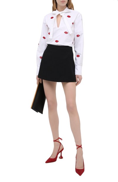 Кожаные туфли karma crystal AMINA MUADDI, арт. KARMACRYSPUM/SUEDE/RED SIAM, фото 2