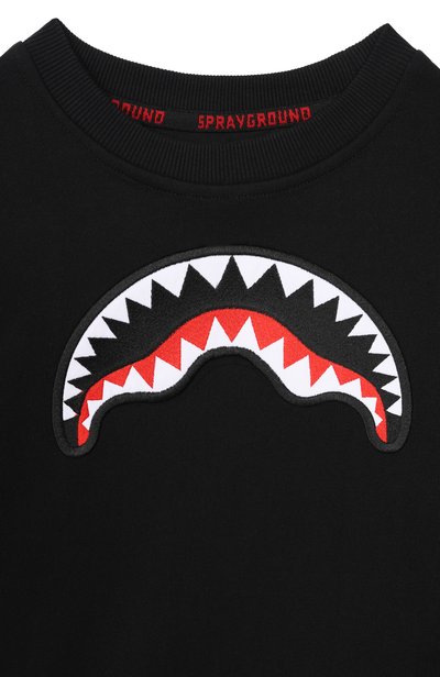 Хлопковый свитшот SPRAYGROUND, арт. SPY1566GBLK/SHARK REGULAR CREWNECK BLACK, фото 3