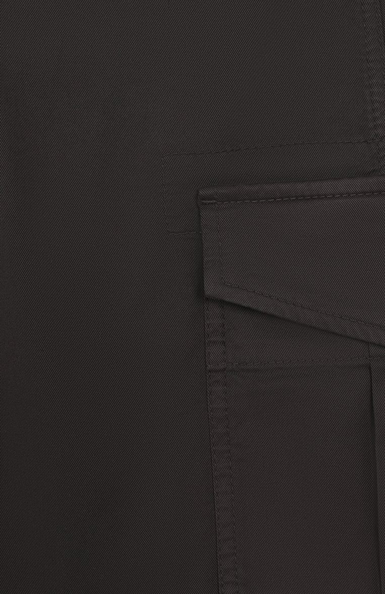 Детские хлопковые шорты-карго BRUNELLO CUCINELLI темно-коричневого цвета, арт. B289LP900C | Фото 3 (Материал внешний: Хлопок; Нос: Не проставлено; Случай: Повседневный; Ростовка одежда: 13 - 15 лет | 158 см)
