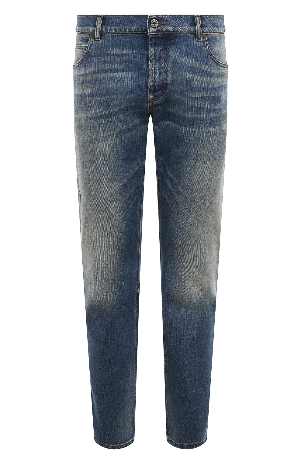 Джинсы BALMAIN синего цвета по цене 87650 руб., арт. BH1MG000DD64, фото 1 Джинсы BALMAIN, арт. BH1MG000DD64, фото 1