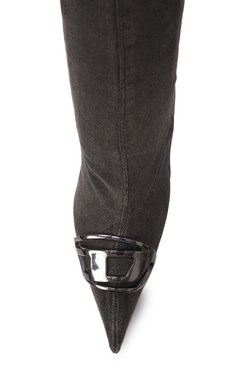 Женские текстильные ботфорты d-venus tbt DIESEL черного цвета, арт. Y03316/P5523 | Фото 6 (Материал внешний: Текстиль; Каблук высота: Высокий; Драгоценные камни: Проставлено; Материал сплава: Проставлено; Материал внутренний: Натуральная кожа; Подошва: Плоская; Каблук тип: Шпилька; Материал утеплителя: Без утеплителя)