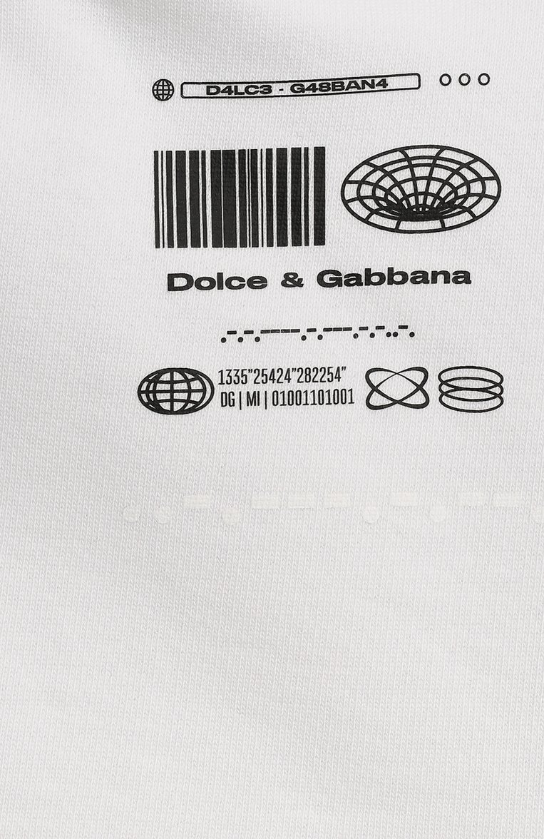 Детские хлопковые шорты DOLCE & GABBANA белого цвета, арт. L8JQ96/G7M6W | Фото 3 (Материал внешний: Хлопок; Нос: Не проставлено; Случай: Повседневный; Девочки Кросс-КТ: Шорты-спорт)