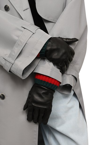 Кожаные перчатки GUCCI, арт. 432307 BAPN0, фото 2