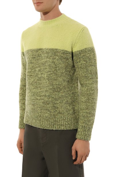 Шерстяной свитер DRIES VAN NOTEN салатового цвета по цене 79150 руб., арт. 242-021245-9709, фото 3 Шерстяной свитер DRIES VAN NOTEN, арт. 242-021245-9709, фото 3