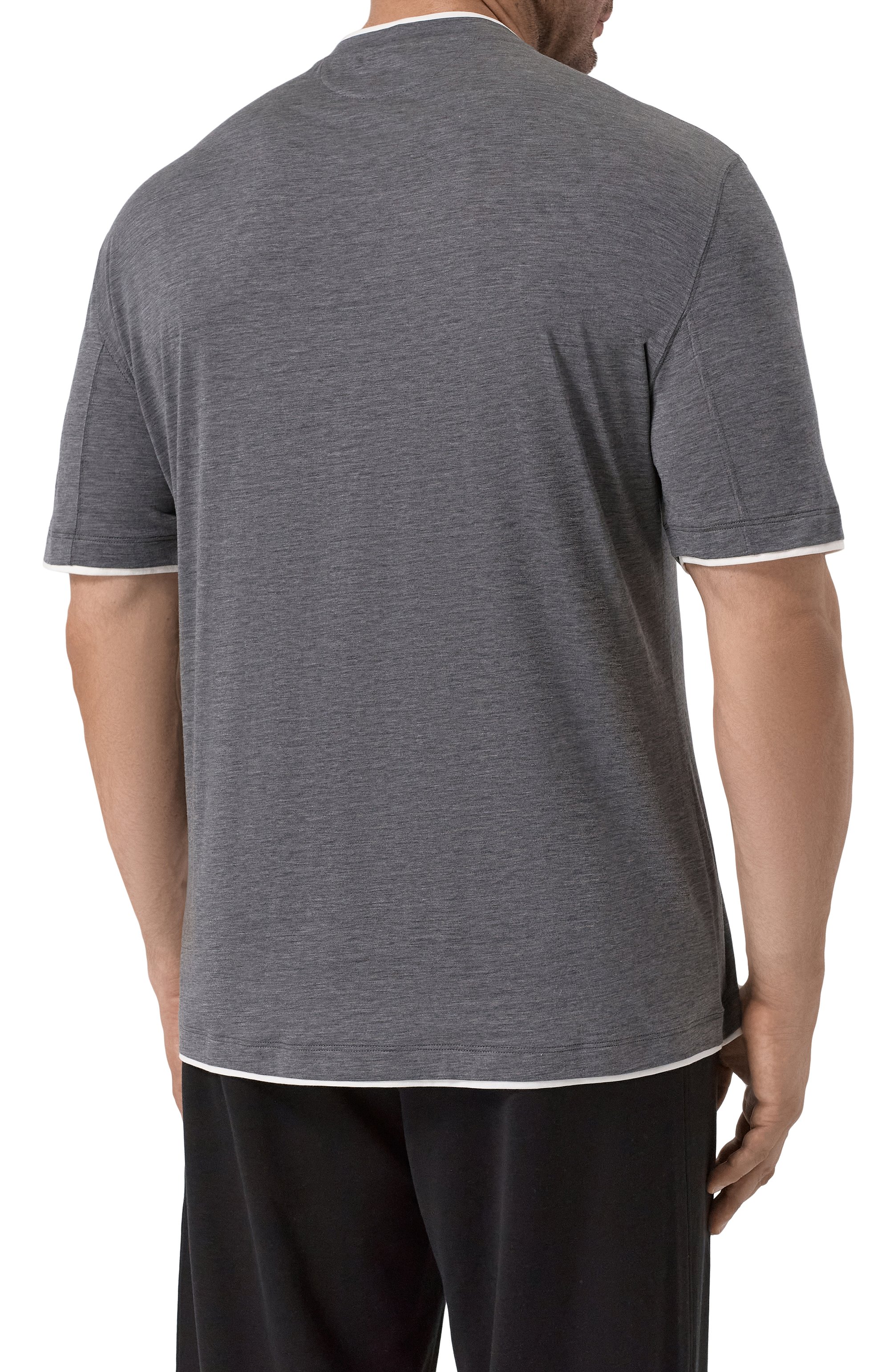 Футболка из шелка и хлопка BRUNELLO CUCINELLI, арт. MD8217427, фото 4