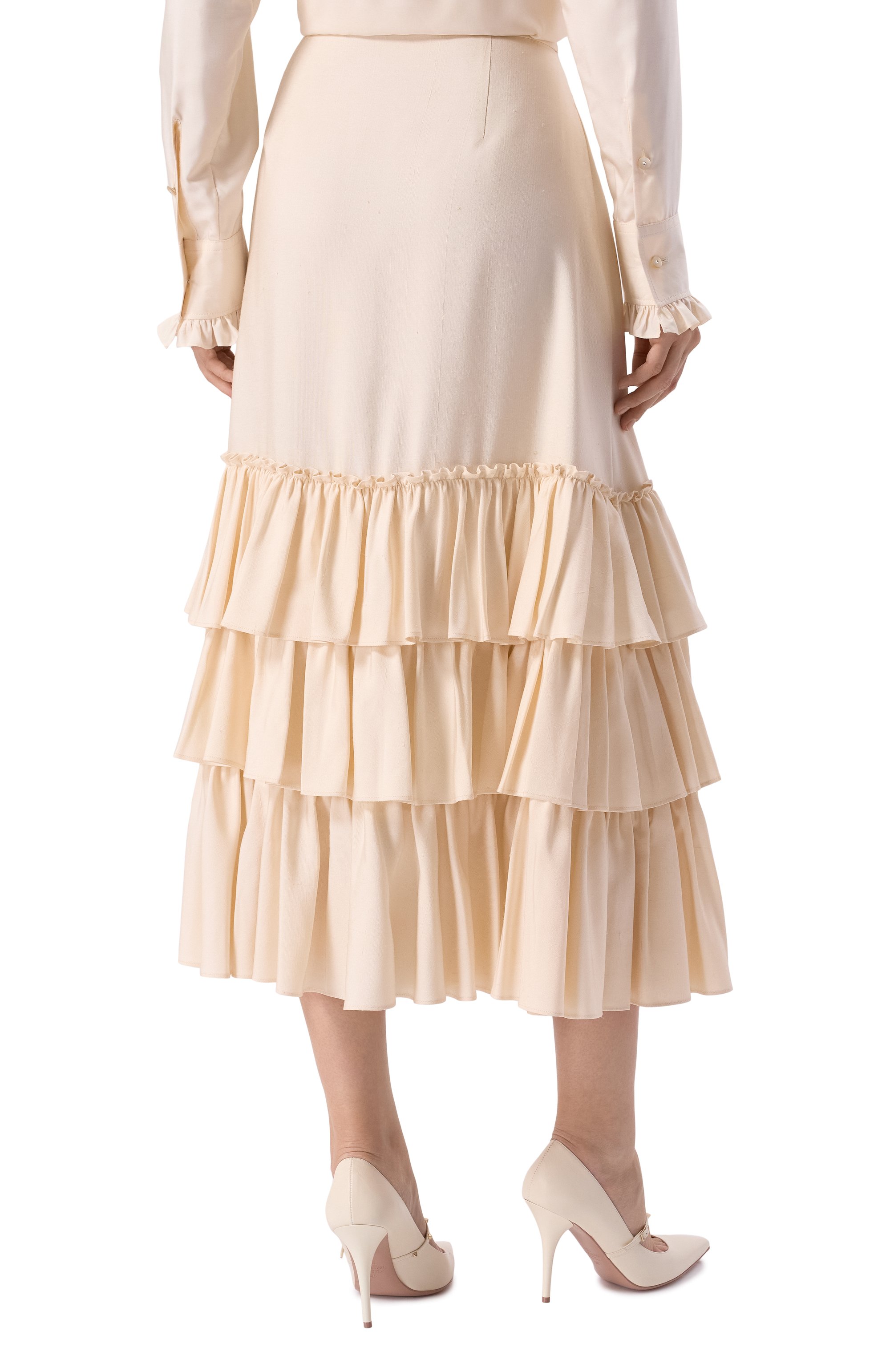 Шелковая юбка VALENTINO, арт. 6B3RACM690G, фото 4