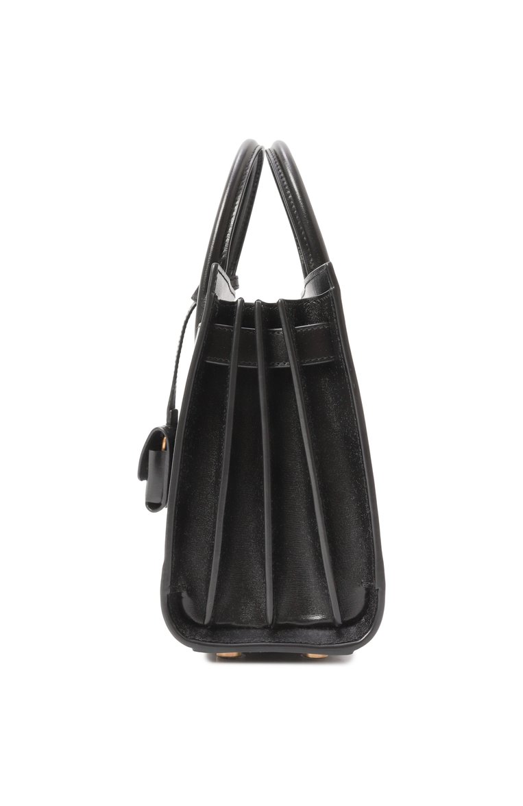 Женская сумка sac de jour nano SAINT LAURENT черного цвета, арт. 392035/02G9W | Фото 4 (Материал: Натуральная кожа; Размер: small; Ремень/цепочка: На ремешке)