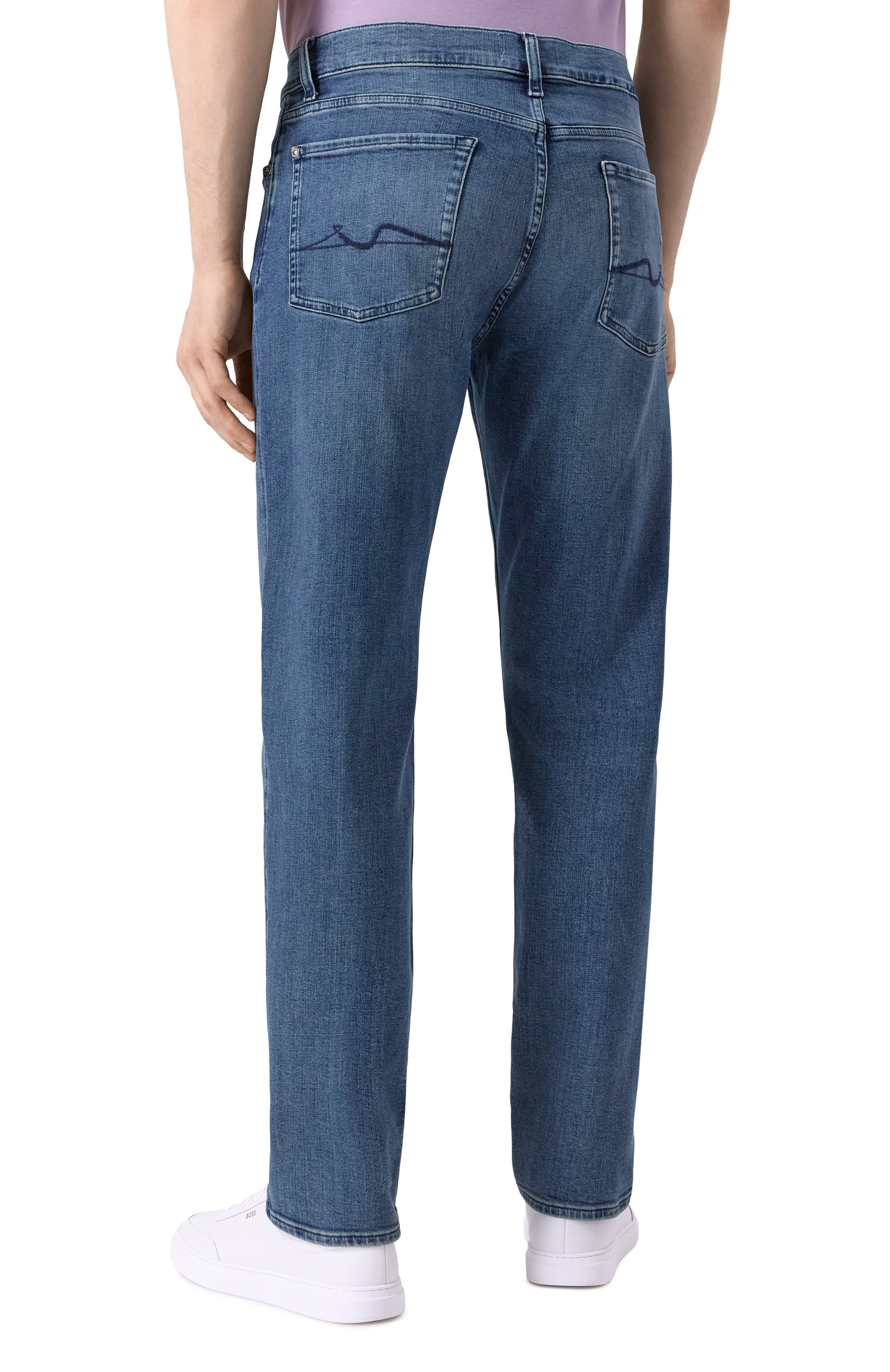 Джинсы slimmy 7 FOR ALL MANKIND синего цвета по цене 26350 руб., арт. JSMSC420GL, фото 4 Джинсы slimmy 7 FOR ALL MANKIND, арт. JSMSC420GL, фото 4