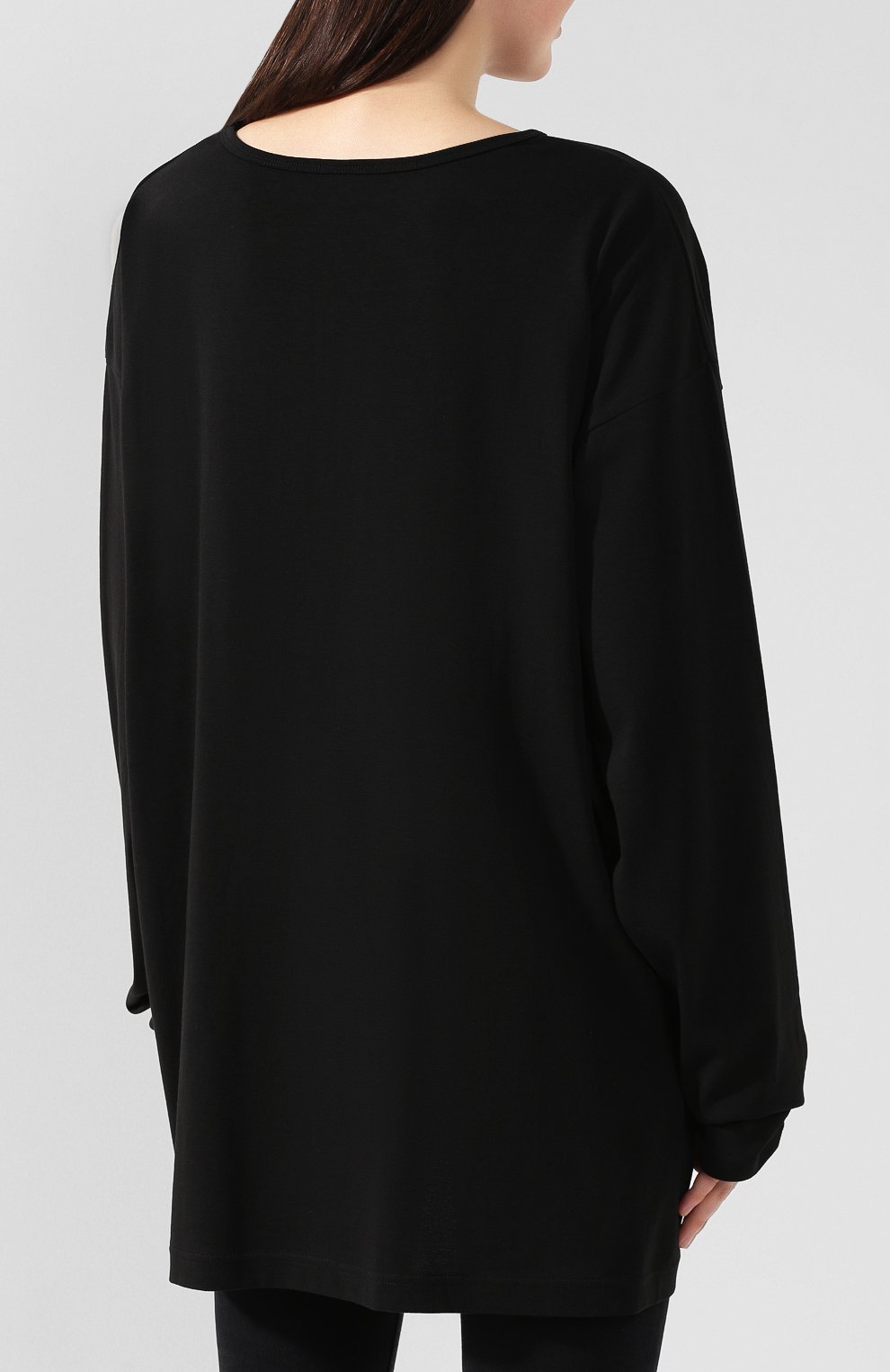 Хлопковый пуловер YOHJI YAMAMOTO черного цвета по цене 26600 руб., арт. YJ-T23-678, фото 4 Хлопковый пуловер YOHJI YAMAMOTO, арт. YJ-T23-678, фото 4