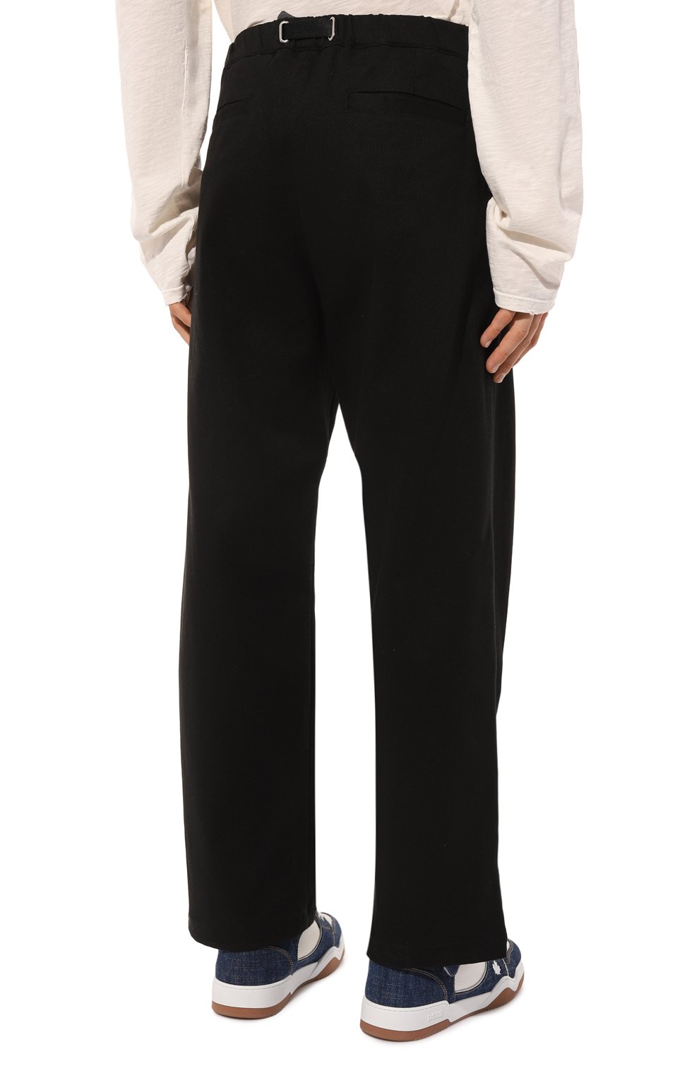 Хлопковые брюки WHITE SAND черного цвета по цене 26150 руб., арт. 24WSU92 300, фото 4 Хлопковые брюки WHITE SAND, арт. 24WSU92 300, фото 4