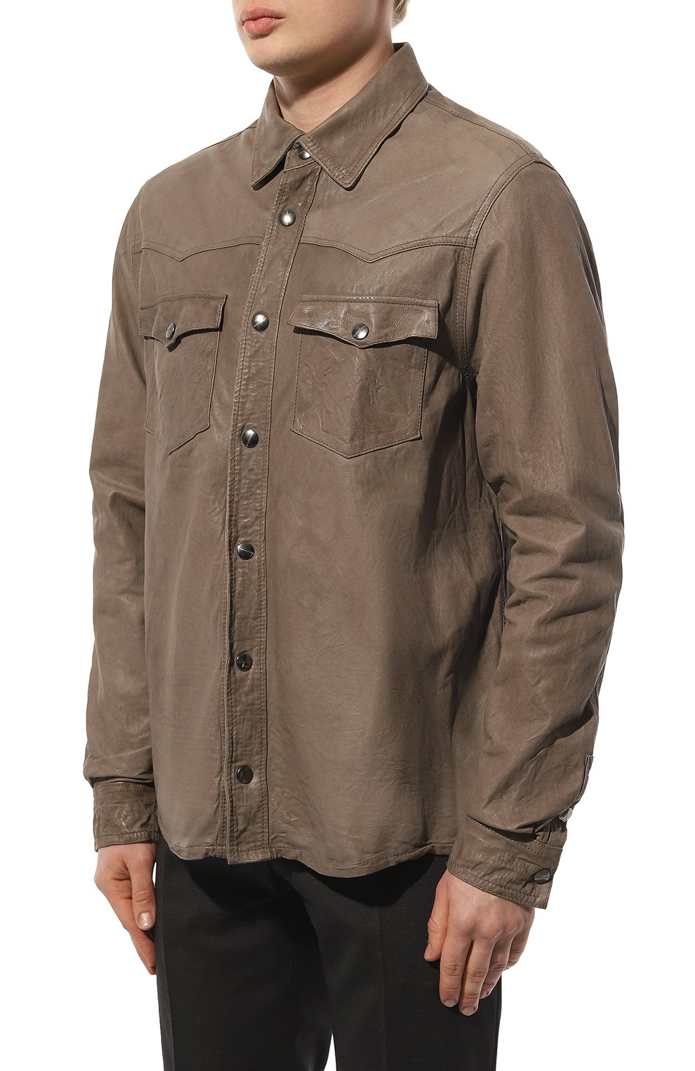 Кожаная рубашка GIORGIO BRATO, арт. GU24S12099, фото 3