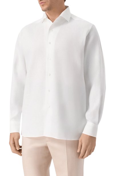 Льняная рубашка CORNELIANI белого цвета по цене 44050 руб., арт. 27P213/2711091, фото 3 Льняная рубашка CORNELIANI, арт. 27P213/2711091, фото 3