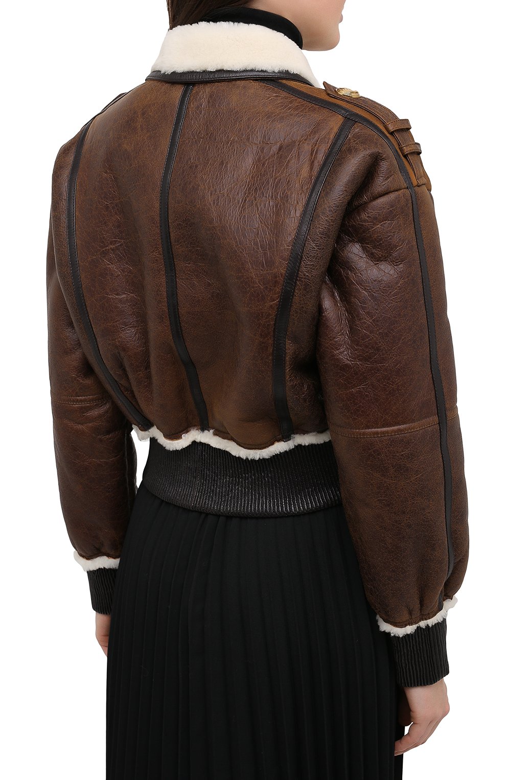 Кожаная куртка BALMAIN коричневого цвета по цене 358000 руб., арт. UF08650/L050, фото 4 Кожаная куртка BALMAIN, арт. UF08650/L050, фото 4