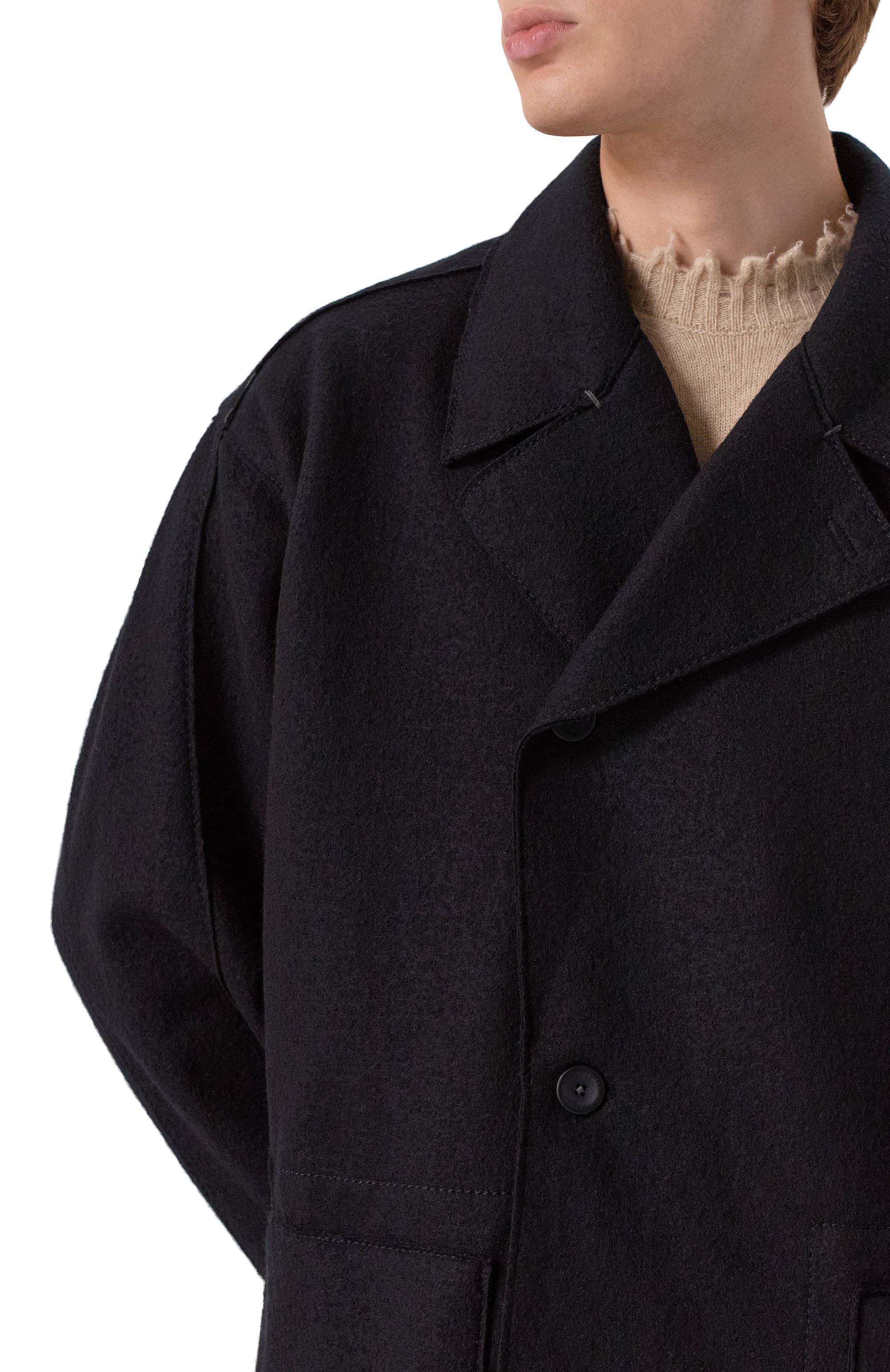 Шерстяное пальто TRANSIT, арт. CFUTRBK208, фото 5