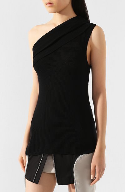 Шерстяной топ RICK OWENS черного цвета по цене 44200 руб., арт. RP20S1625/RIBM, фото 3 Шерстяной топ RICK OWENS, арт. RP20S1625/RIBM, фото 3