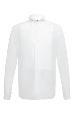 Мужская хлопковая сорочка ZEGNA белого цвета, арт. 9MENSM/CT1980 | Фото 1 (Материал сплава: Проставлено; Длина (для топов): Стандартные; Рукава: Длинные; Материал внешний: Хлопок; Драгоценные камни: Проставлено; Рубашки М: Classic Fit; Случай: Формальный; Принт: Однотонные; Стили: Классический; Воротник: Бабочка; Манжеты: Под запонки)