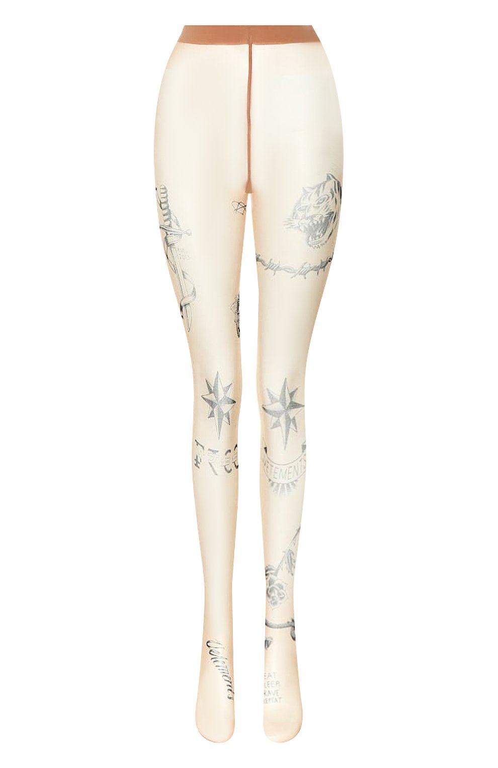 Колготки vetements x wolford VETEMENTS бежевого цвета по цене 9790 руб., арт. SS20AC100 1378/W, фото 1 Колготки vetements x wolford VETEMENTS, арт. SS20AC100 1378/W, фото 1