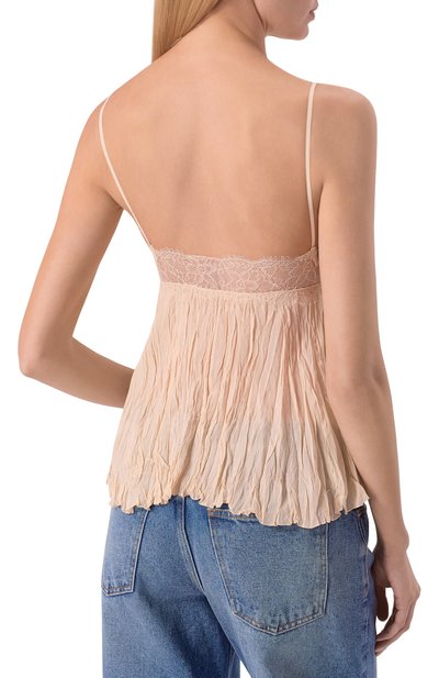 Топ из вискозы BLUMARINE бежевого цвета по цене 99500 руб., арт. 2C452A, фото 4 Топ из вискозы BLUMARINE, арт. 2C452A, фото 4