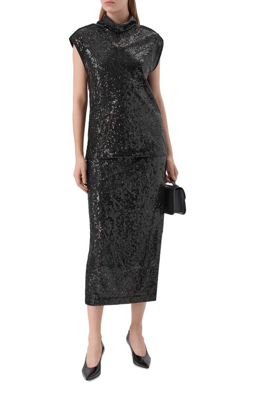 Топ с отделкой пайетками BOSS 50548011 Чёрный  50548011 Фото 2