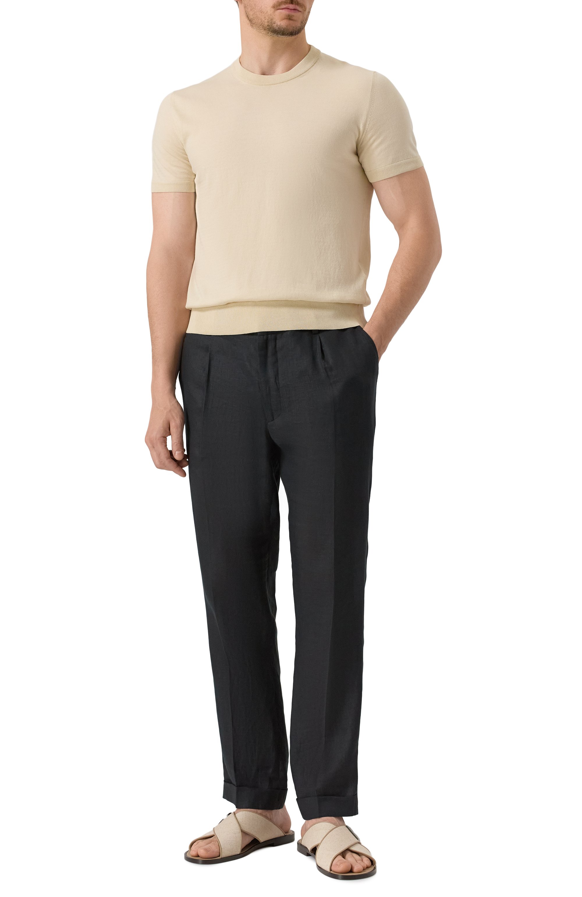 Текстильные шлепанцы DOLCE & GABBANA бежевого цвета по цене 89950 руб., арт. A80524/AD504, фото 2 Текстильные шлепанцы DOLCE & GABBANA, арт. A80524/AD504, фото 2