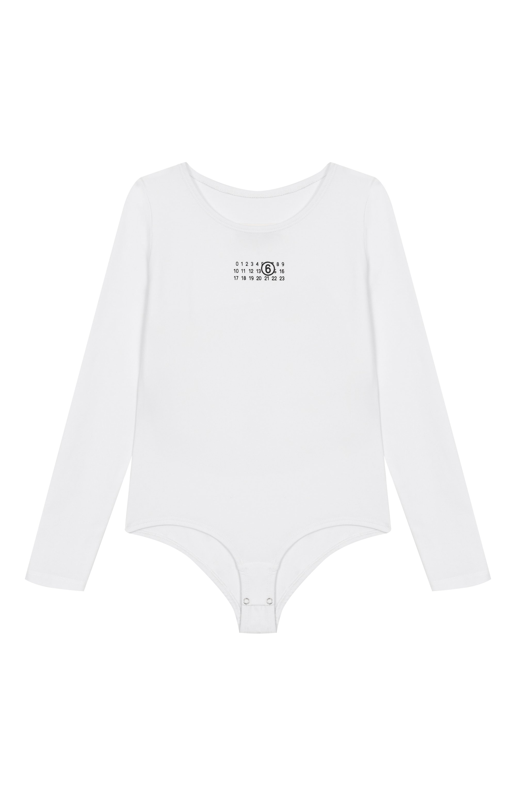 Хлопковое боди MM6 белого цвета по цене 14650 руб., арт. M60911/MM06L, фото 1 Хлопковое боди MM6, арт. M60911/MM06L, фото 1