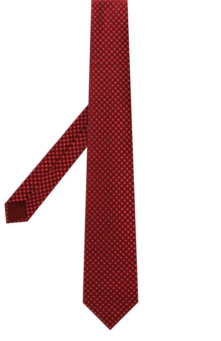 Мужской шелковый галстук ZILLI красного цвета, арт. 56015 | Фото 3 (Принт: С принтом; Материал: Текстиль, Шелк; Материал сплава: Проставлено; Нос: Не проставлено)